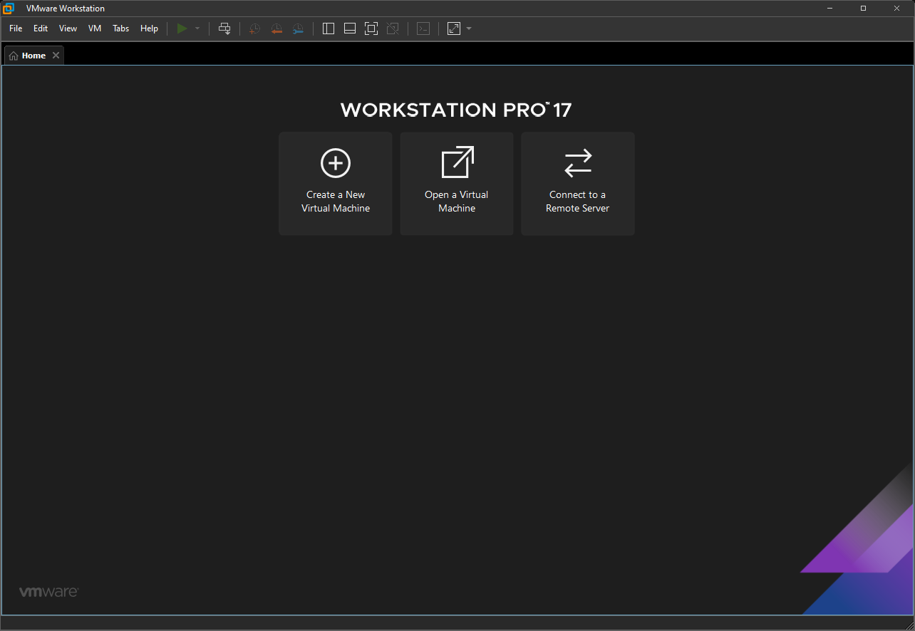 VMware Workstation Pro used to manage virtual machines