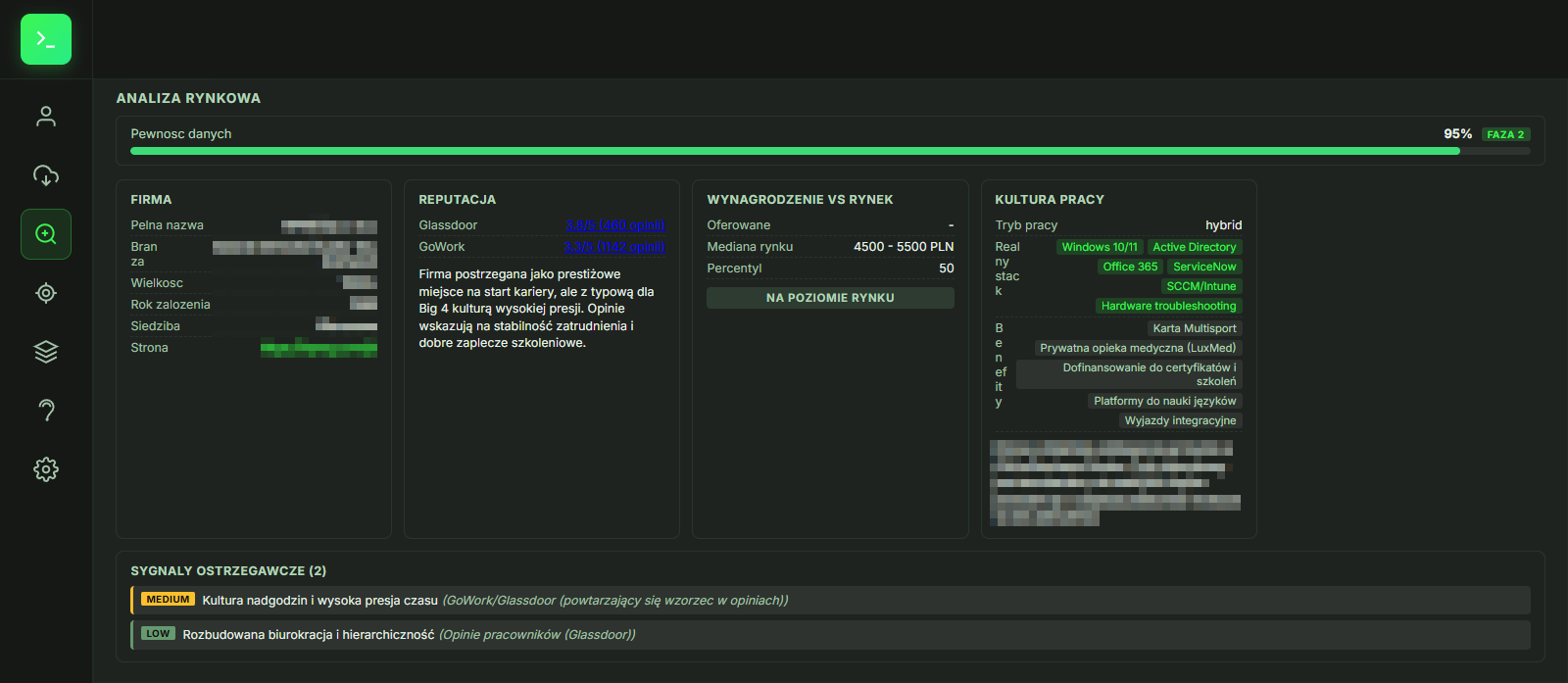Job Search Aggregator - Gemini deep research on a company: reputation, salary vs. market, culture warning signals