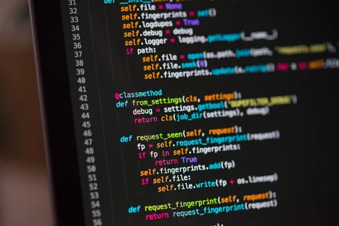 Source code open in a programming editor
